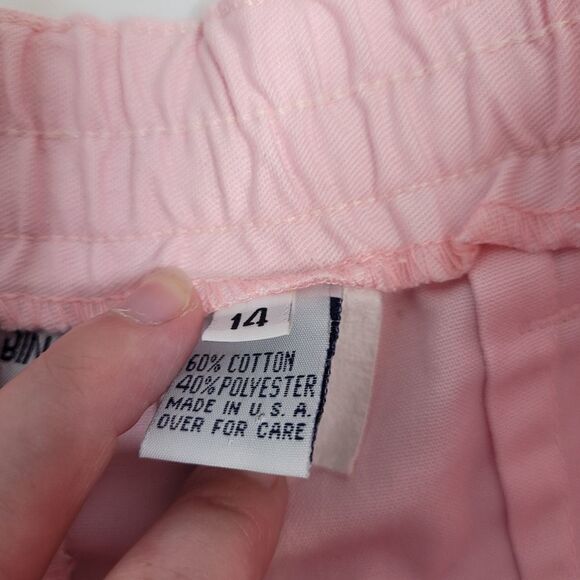 VINTAGE 90s shorts high rise pastel pink midi L - Picture 7 of 12